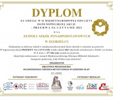 Powiększ zdjęcie Dyplom%20dla%20szkoły%20za%20udział%20w%20akcji%20czytelniczej